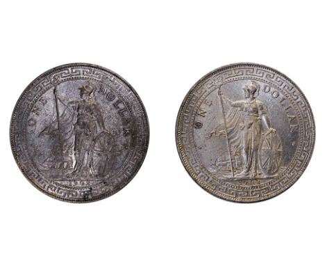 GREAT BRITAIN BRITISH TRADE DOLLARS 1902 B (2)
1902 B, obverse with Britannia holding trident, reverse with Chinese character