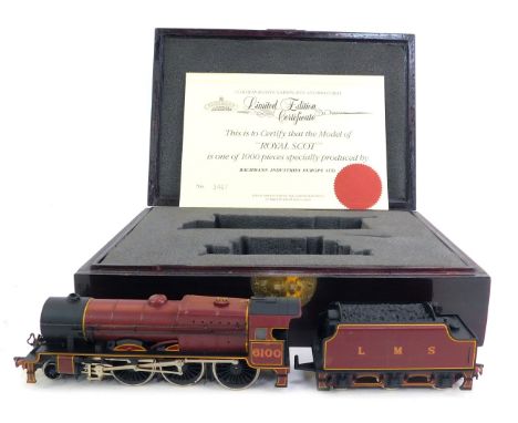 A Bachmann Branchline OO gauge Royal Scot locomotive and tender, in burgundy livery, numbered 6100, with limited edition cert