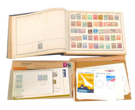 An Improved Postage Stamp Album, containing world stamps, to include Germany, France, Belgium, Australia, Japan, Cyprus, Czec