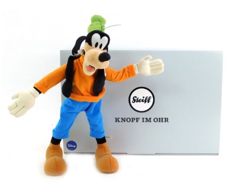 A Steiff Disney's mohair Goofy soft toy, number 35, 36cm high, with certificate, boxed with outer packaging.