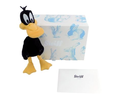 A Steiff Daffy Duck, limited edition number 479/2000, 35cm high, with certificate, boxed.