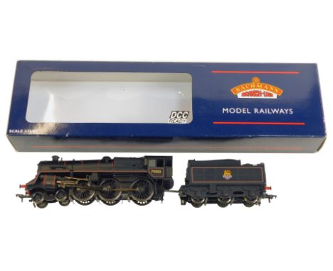 A Bachmann Branchline OO gauge locomotive and tender, standard class 5MT 73050 BR black for City of Peterborough, 1/512 produ