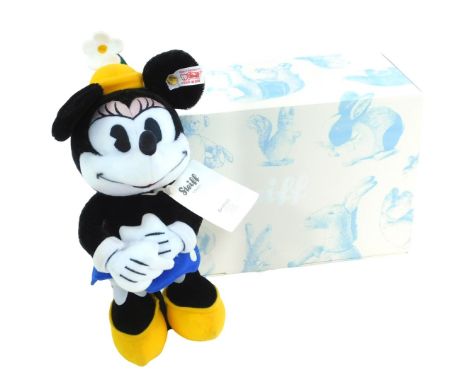 A Steiff Minnie Mouse mohair soft toy, limited edition number 906/2000, 24cm high, with certificate, boxed with outer packagi