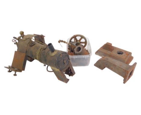 A part constructed and incomplete scale model engine, incomplete, parts, etc.