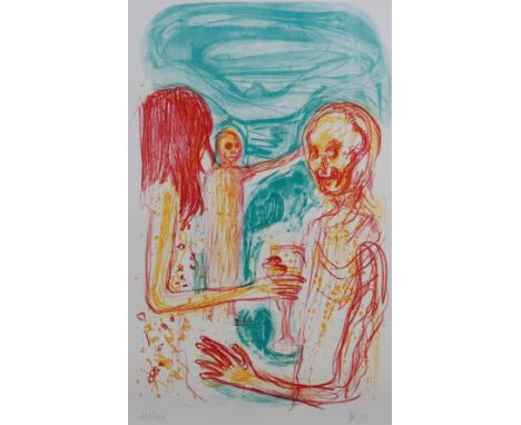 Richter, Daniel (*1962 Eutin) - Ohne Titel, Motiv aus: Art of Cider Edition No. 2., Farblithografie auf Velin, unten rechts m