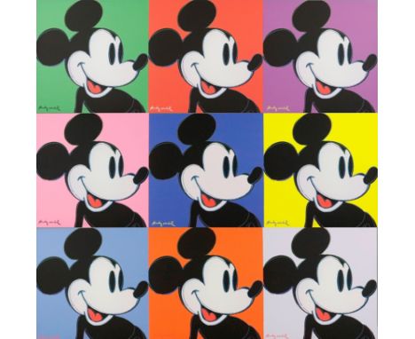 Warhol, Andy (1928 Pittsburgh - 1987 New York, nach) - "Mickey Mouse", 9 Granolithographien in verschiedenen Farbvarianten, n