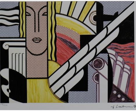 Lichtenstein, Roy (1923 New York - 1997 ebenda, nach) - "Modern Art", Farblithografie, rechts unten in der Platte signiert mi