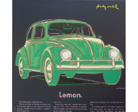 Warhol, Andy (1928 Pittsburgh - 1987 New York, nach) - "Volkswagen", Granolithographie auf festem Papier, oben rechts im Druc