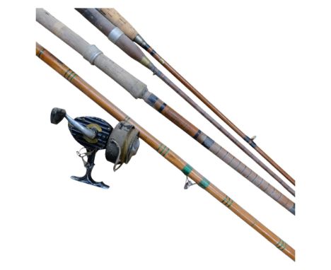 A group of Vintage split cane and bamboo fishing rods, including R H Neeves "Woolworths" - 1968 no. 1 (4)