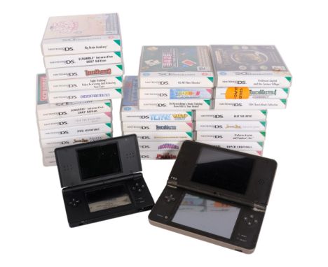 A Nintendo DS Light, and a collection of Nintendo DS games