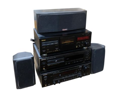 An unmatched separate stacking stereo part system, to include a Kenwood audio video stereo receiver, KR-V7050, a Kenwood comp