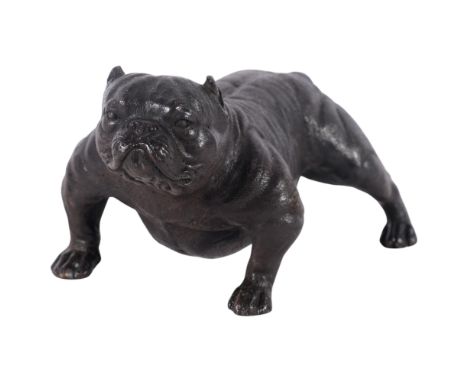 Bronze figure of a Bulldog, L18cm