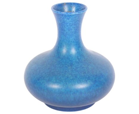 A Pilkingtons Royal Lancastrian blue glaze pottery vase, pattern no. 2506, 11cm