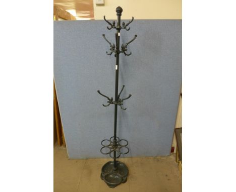 A cast iron coat/stick stand 