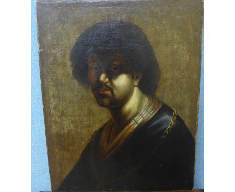 Flemish school, half portrait of a gentleman, oil on canvas, unframed 