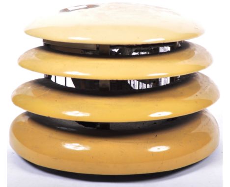 HMV His Master's Voice - An original retro vintage enamel coated space room heater of beehive form having a caramel enamel fi