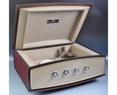 Pye - Stereophonic Projection System - Model 1005 - A good retro vintage 20th Century PYE record player in a two tone brown a