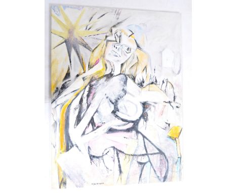 Robert Driessen - Art Forger - An original artwork of large and impressive form depicting an abstract female figure with geom