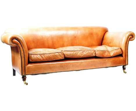 Leather Chairs of Bath - A 20th Century vintage antique style Chesterfield Club sofa settee of good proportions having a rich