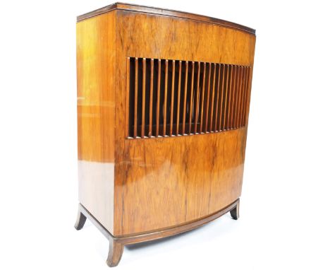 Beau-Decca - An original retro vintage mid 20th Century 1940's / 1950's walnut case upright record radio stereogram having a 