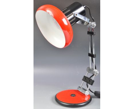 NF Luminaires - 20th Century - an original retro vintage NF Luminaires made adjustable desk / work lamp. Red and black colour