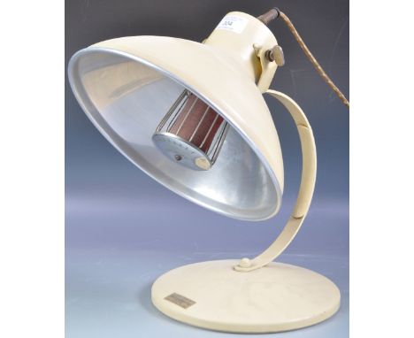 Hinders - Radiaray - A retro vintage 20th Century Art Deco industrial table top lamp of stylish form. The heat lamp having an