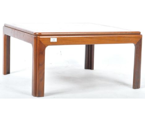 G Plan - An original retro vintage 1970's teak wood tile top coffee table / side occasional table of larger for having 9 inse