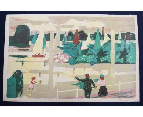 Julian Trevelan (1910-1988)Thames Regatta S.P 33/ colour lithograph, 49.5cm x 76cm, unframed - Distributed by School Prints L