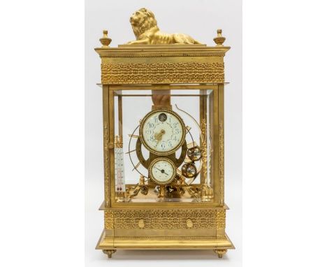 A large Ferris Wheel Rolling ball clock and weather station, this impressive four glass clock is driven by ball bearings, a m