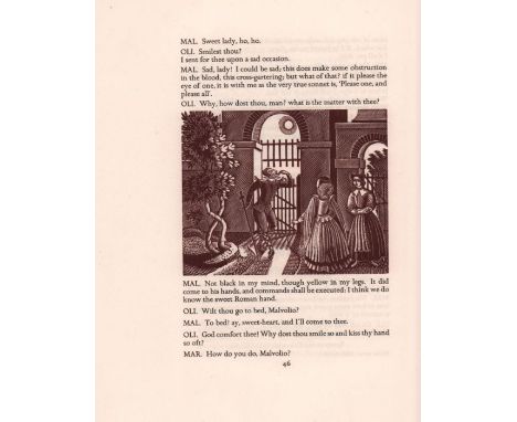 Eric Ravilious (1903-1942)A scene from Twelfth Night, Shakespeare (William) published by The Golden Cockerel Press, 1921wood 