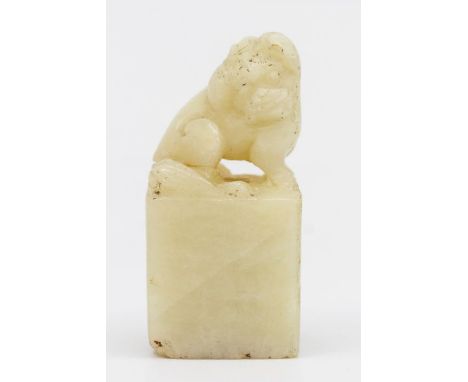 A Chinese seal or “chop”, Qing Dynasty late 19th Century,  approx 5cm high Further details: repairs to backside of dog, chips