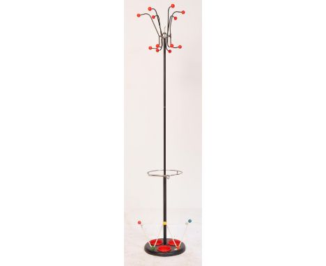 Hago - A retro vintage 20th Century space age sputnik hall coat stand in the manner of Hago, England. Having a central tubula