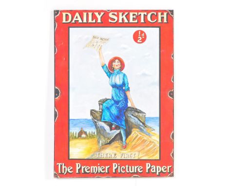 Premier picture paper, Daily Sketch - A contemporary oil on canvas painting artist's impression of a traditional vintage adve