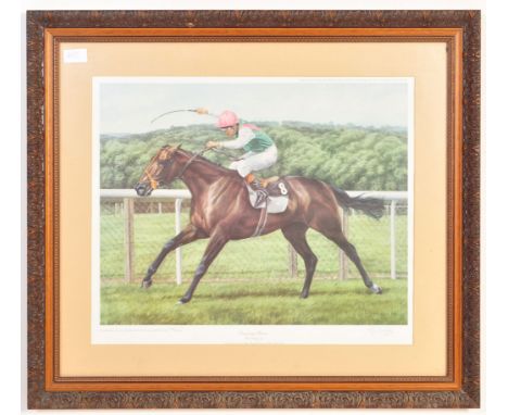 S J Wingate - 'Dancing Brave' - 1986 - A 20th century limited edition print of 'Dancing Brave' painting by S J Wingate. Depic