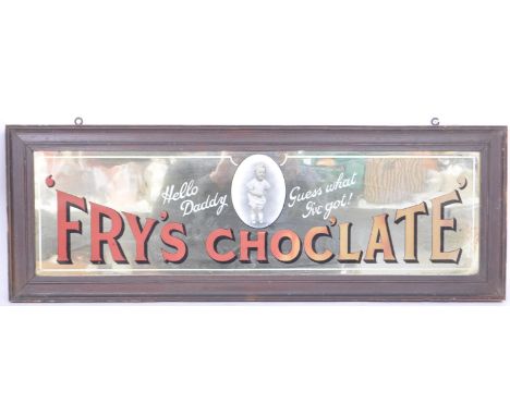 Of Advertising Interest - A 20th century Fry's Chocolate point of sale shop display sign. The sign having a mirror back with 