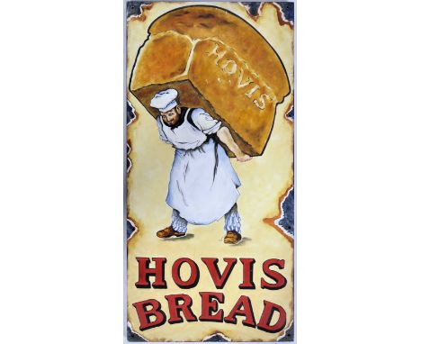 Hovis Bread -&nbsp;A contemporary oil on board artist's impression painting of a traditional advertising enamel sign. The sig