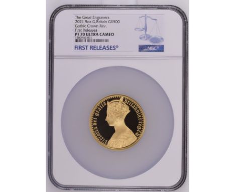 UNITED KINGDOM. Elizabeth II, 1952-2022. Gold 500 pounds, 2021. Royal Mint. Proof. The first coin in the series features the 