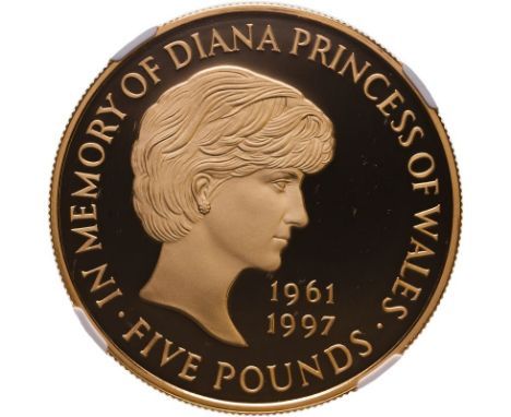UNITED KINGDOM. Elizabeth II, 1952-2022. Gold 5 pounds (crown), 1999. Royal Mint. Proof. Known as the 'Lady Diana Memorial Cr