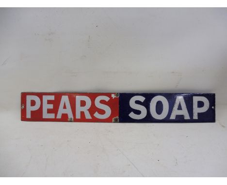 A Pears' Soap narrow enamel strip, 18 1/2 x 2 3/4".