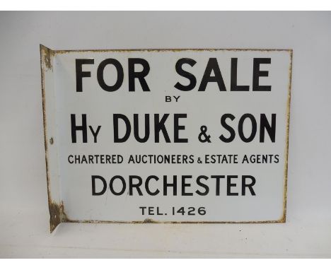 A Henry Duke &amp; Son double sided enamel sign with hanging flange.