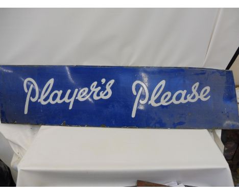 A Player's Please rectangular enamel sign.