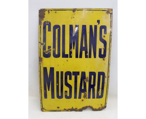 A Colman's Mustard rectangular enamel sign, 24 x 36". 