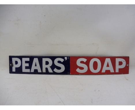 A Pears' Soap rectangular narrow enamel strip, 80 1/2 x 2 3/4".