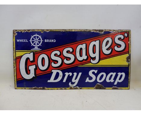 A Gossages' Dry Soap rectangular enamel sign, 23 1/2 x 12". 