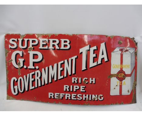 A Superb Government Tea rectangular enamel sign.
