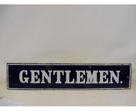 An early 'Gentleman' rectangular enamel sign, 33 x 7". 