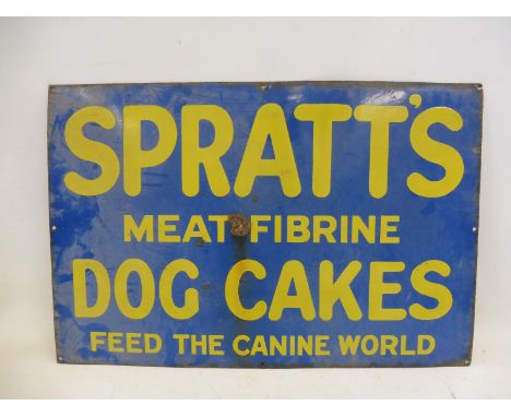 A Spratt's Meat Fibrine Dog Cakes rectangular enamel sign, 30 x 20". 
