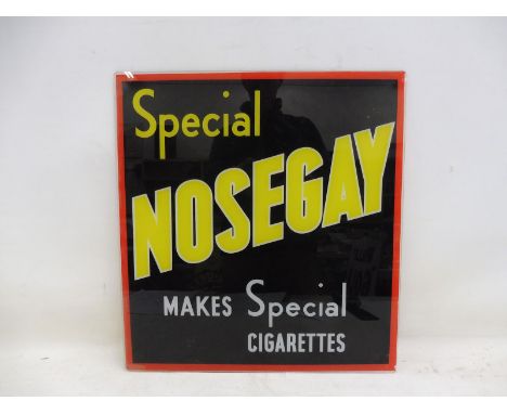 A Nosegay Special Cigarettes glass advertising panel, 17 x 18 1/4". 