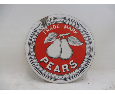A Pears circular enamel sign, 7" diameter.