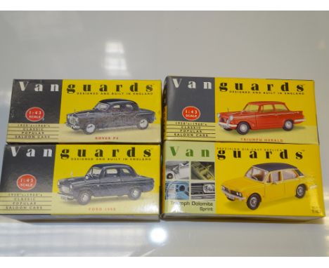 A group of VANGUARDS - to include ROVER P4, FORD 100E, TRIUMPH HERALD and TRIIUMPH DOLOMITE SPRINT examples - VG / E in G/VG 